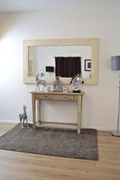 Large New White Solid Natural Wood Wall Mounted Mirror 6Ft X 4Ft 183cm X 122cm