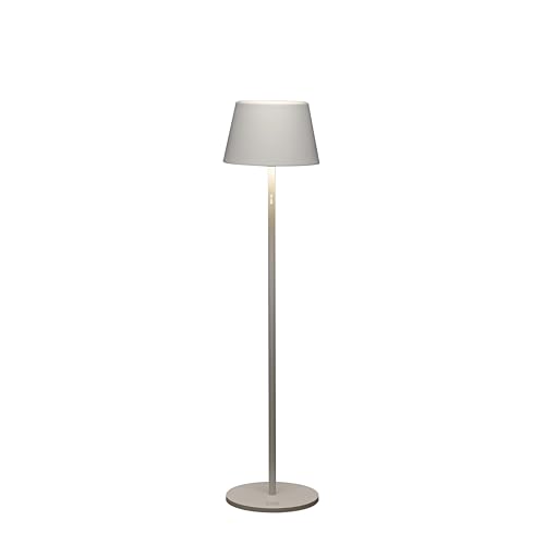 Konstsmide Pomezia 7824-250 Floor Lamp Indoor/Outdoor Rainproof USB Floor Lamp White Aluminium 11 Light Colours 3 Heights Mountable Battery Life up to 20 Hours, 35 cm (L)/35 cm (B)/77/113/150 cm (H)