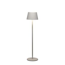 Konstsmide Pomezia 7824-250 Floor Lamp Indoor/Outdoor Rainproof USB Floor Lamp White Aluminium 11 Light Colours 3 Heights Mountable Battery Life up to 20 Hours, 35 cm (L)/35 cm (B)/77/113/150 cm (H)