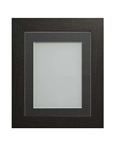 Frame Company Watson Black Picture Photo Frame fitted with Perspex, 36x24 inch with Grey Mount for image size 30x20 inch