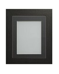 Frame Company Watson Black Picture Photo Frame fitted with Perspex, 36x24 inch with Grey Mount for image size 30x20 inch