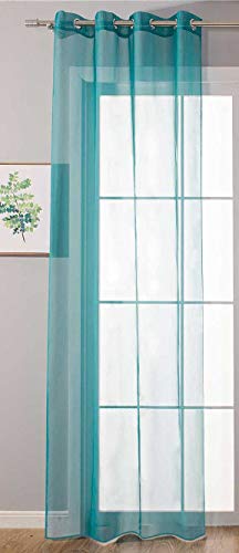 Gardinenbox 20332-cn Curtain with Eyelets for Living Room 145 x 140 cm Turquoise