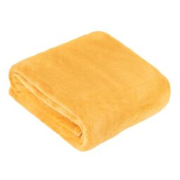 furn. Harrow Fleece Throw – Silky Soft Lightweight Flannel Blanket for Bed or Sofa (Ochre - 140x180cm)