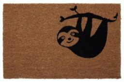 Premier Housewares Baby Sloth Doormat Adorable Animal Design Door Mats Indoor, Natural Floor Mat Coir With Non-Slip PVC Backing Welcome Mat, Brown, 40x2x60cm