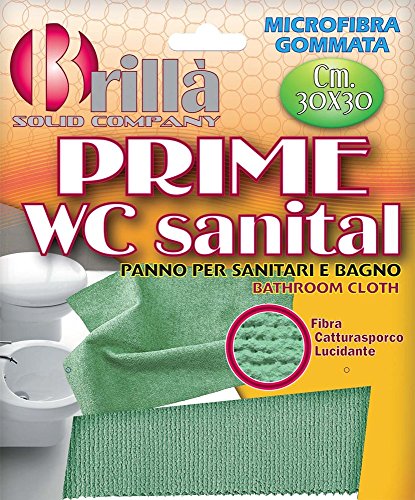 LA BRIANTINA DI POLI GIOVANNI S.P.A Microfibre Rubberised Sanitary Towel for Sanitary and Bathroom 30 x 30 cm, Green, 30 x 30 cm