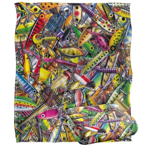 Jq Licensing Fishing Lures Silky Touch Super Soft Throw Blanket 152 X 127 Cm