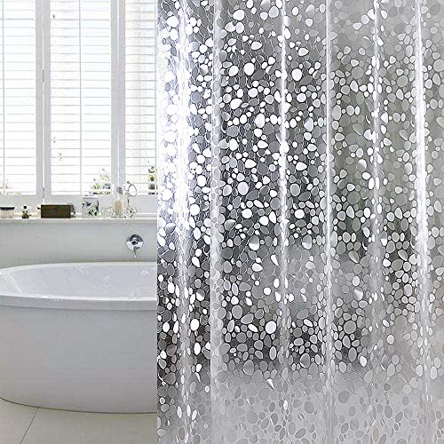 WELTRXE Extra Long Shower Curtain Liner, 72 x 78 Inch EVA Water Repellent Shower Curtain with 3 Magnets, Heavy Duty, No Smell, Chlorine Free Shower Liner for Shower Stall, Bathtubs, 12 Hooks