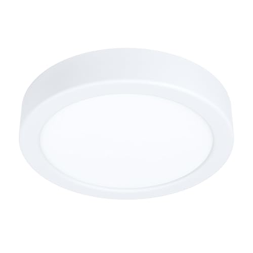 EGLO Fueva 5 LED Ceiling Light, Diameter 16 cm, 1-Bulb Surface-Mounted Light Made of Steel and a Plastic Light Area, Ceiling Light in White, LED Surface Light, Neutral White