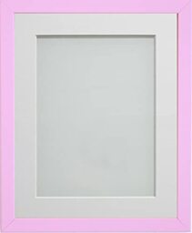 Frame Company Jellybean Range Pink Wooden 10x8 inch Picture Photo Frame with White Mount for Image 7x5 inch * Choice of Colours & Sizes* Fitted with Perspex