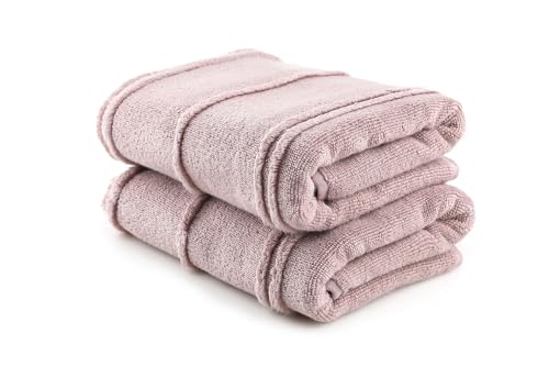 Foutastic Luxury Bath Towel Set (2-Piece) Lilac 75 x 150 cm - 100% Microfibre 450gsm - Machine Washable at 40°C, Soft and Absorbent
