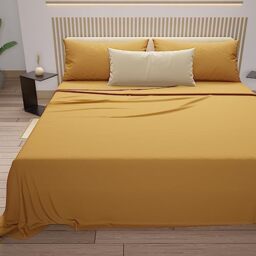 PETTI Artigiani Italiani-Piece Single Sheet Set, Soft and Breathable, Complete Bed Set with Top Sheet, Fitted Sheet and 1 Pillowcase, Yellow