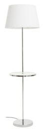 Premier Housewares Computer Desk Lamp Chrome Finish Tapered Table Lamp Elegant White and Silver Design Daylight Desk Lamp For Home and Office, 45x151x45cm