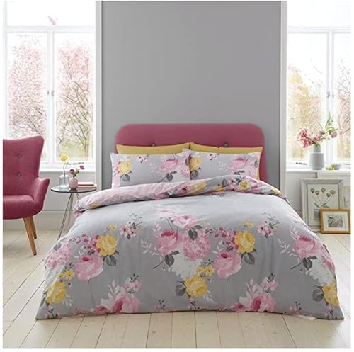 GC GAVENO CAVAILIA Luxury Geometric Duvet cover, Floral Bedding Quilt Set, Polycotton Bed Covers, Blush Pink, Double