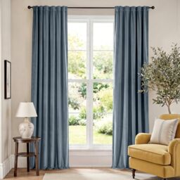 Lazzzy Velvet 90 inch Curtains 2 Panel Set Blue Blackout Curtains Thermal Insulated Drapes for Bedroom Living Room Window Treatments Super Soft Luxury Rod Pocket Aegean Blue
