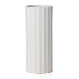 Lenox French Perle Scallop Cylinder Vase, 1 Count, White