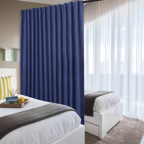 DWCN Patio Sliding Door Curtains - Extra Wide Curtains for Glass Door, Privacy Room Divider Blackout Thermal Curtain Panel with Back Tab & Rod Pocket for Bedroom Partition, 100 x 84 Inches, Navy Blue