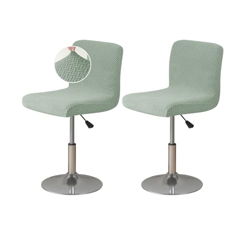 FUANGUI Bar Stool Covers Set of 2, Stretch Bar Stool Chair Cover Slipcovers, Knitted Jacquard Counter Stool Bar Chair Covers for Kitchen Pub Dining Room (Knitted Green)