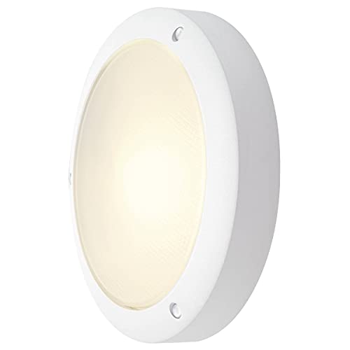 SLV Surface-Mounted Wall and Ceiling Light Bulan/Illumination for Walls, Paths, entrances, LED Outdoor spot, Surface-Mounted Outdoor Light, Garden lamp, Ceiling spot / E14 IP44 60W White
