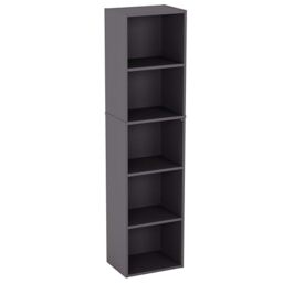 Vida Designs Oxford 5 Tier Cube Bookcase, Grey Wooden Shelving Display Storage Unit Office Living Room Furniture