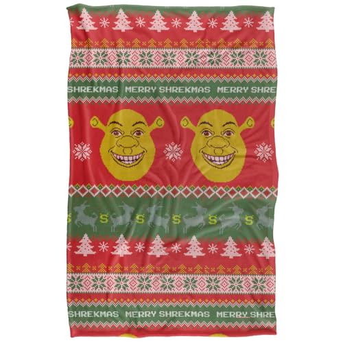 Shrek Christmas Fairisle Pattern Silky Touch Super Soft Throw Blanket 91 x 147 Cm