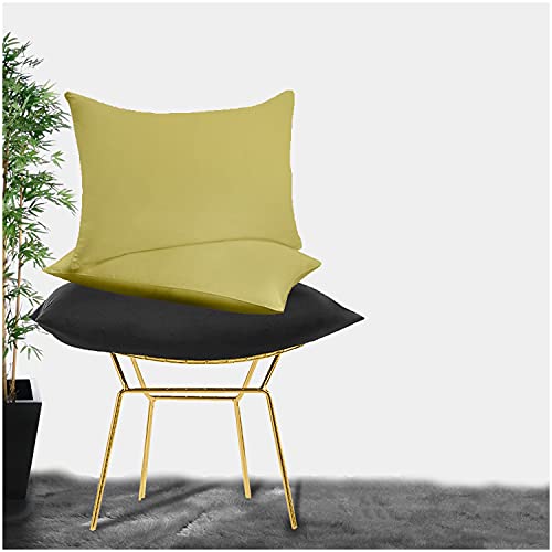 GC GAVENO CAVAILIA Easy Care Non Iron Plain Dyed Pair of Housewife Pillow Case, Luxury Super Soft Polycotton Pillows Cover, 50x75 Cm, Green