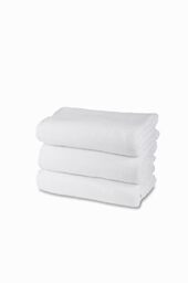 HH HERMET HOTELLERIE 100% Cotton Terry Bath Towel Set, 3 Face Towels, Pack of 3, 60 x 100 cm, 450 g/m², Double Twisted, Ideal for B&B and Hotel, Wash-resistant, White, Comfort Line