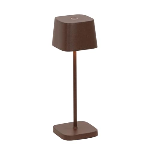 Zafferano, Ofelia Micro Lamp, Cordless Rechargeable Table Lamp with Touch Control, for Indoor and Outdoor Use, Dimmer, 2200-3000 K, Height 20 cm, Colour Corten