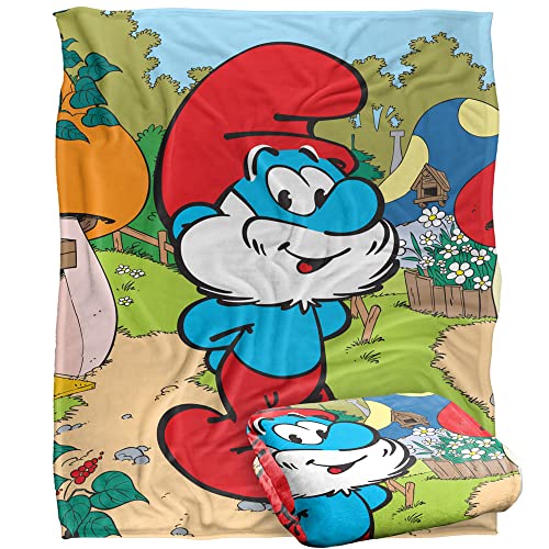 The Smurfs Papa Smurf Silky Touch Super Soft Throw Blanket 152 X 127 Cm
