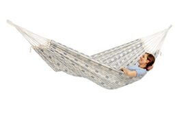AMAZONAS XXL Carioca Azul Jacquard Hammock 250 x 175 cm for 2 People up to 200 kg Natural Light Blue Recycled Cotton Soft Very Stable Elegant Look Handwoven (Azul)