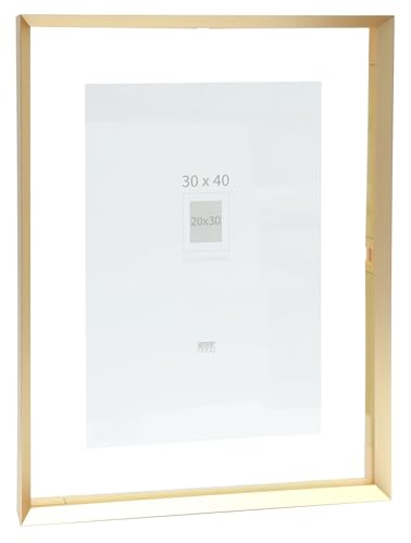 Deknudt Frames - Photo frame - between two glasses - gold rim - aluminium - for size up to 30x40 cm - S028A1 - to hang