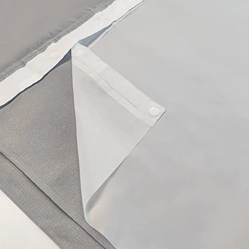 River Dream Waterproof PEVA Snap-in Shower Curtain Liner Replacement: Removable to Attach, Frost, 70x60