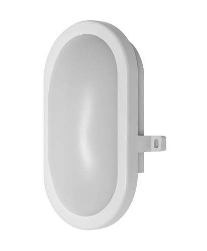 OSRAM LED wall Light 11W Bulkhead, 4000K, 840 lm, IP54, IK06, Shockproof, White Polycarbonate housing, Beam Angle 120°, for basements and garages