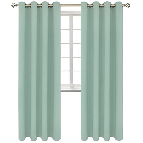 BGment Blackout Curtains - Grommet Thermal Insulated Room Darkening Bedroom and Living Room Curtains, Set of 2 Panels (52 x 84 Inch, Frosty Green)