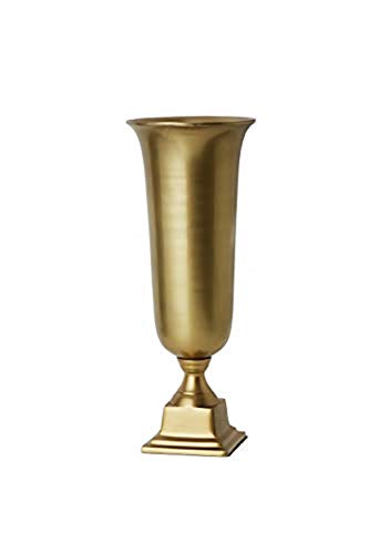 Serene Spaces Living 18-Inch Gold Pedestal Urn - Elegant Tapered Gold Vase for Flowers - Perfect as a Centerpiece for Home Decor, Weddings, Parties, and Events (Large- Pack of 1)