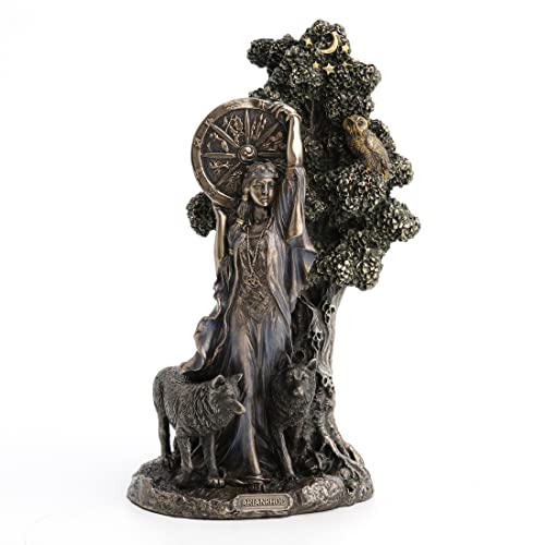 "Veronese Design 9.5"" Arianrhod The Goddess of Fate Cold Cast Resin Antique Bronze Finish Statue"