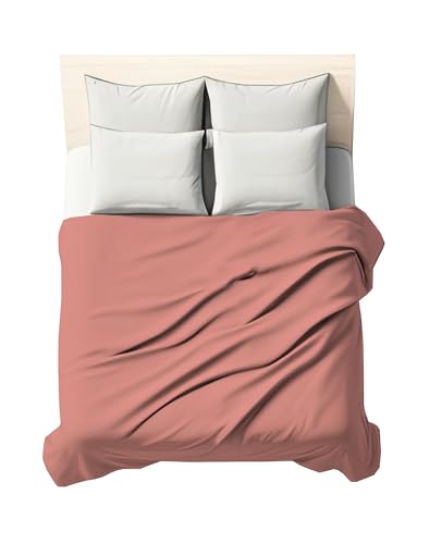 Double Bed Sheet in Plain Colour, 100% Cotton Percale 200 Thread Count, 260 x 290 cm, 1 Piece, Flat Sheet (Top Sheet Only)