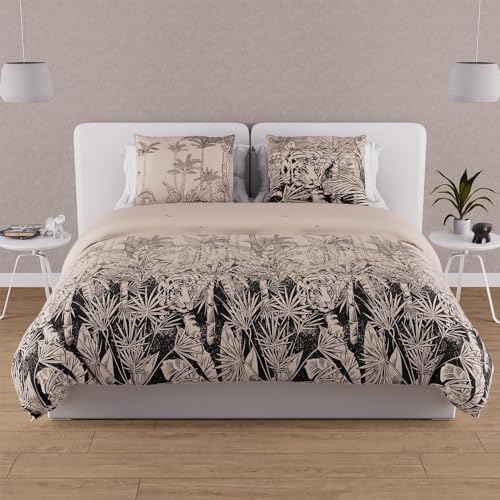 Soleil d'ocre, Cotton Duvet Cover Set, 57 Thread Count, 240 x 220 cm, Sand Tiger