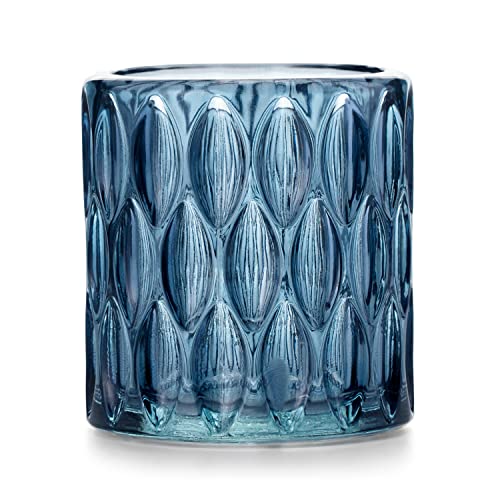 AmeliaHome Glass Tea Light Holder 9 x 9.5 cm Vigo Dark Blue