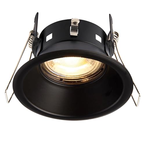 National Lighting SPECULO Downlights Matt Black Fire LED GU10 Anti Glare Spotlights-IP65 Rated Waterproof Recessed Bathroom Ceiling Lights