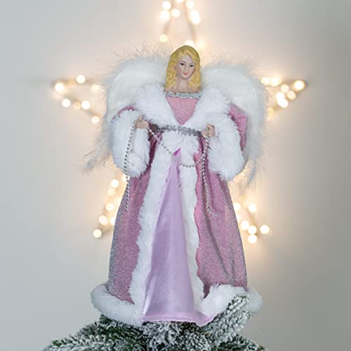 The Christmas Workshop 71109 Angel Tree Topper 12” Tall/Pink and