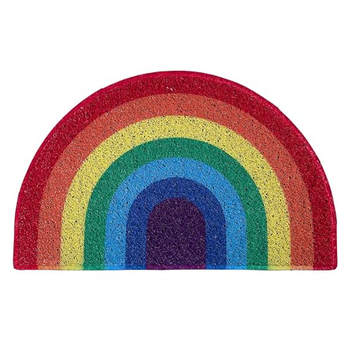 Nicoman Rainbow Doormat Housewarming Novelty Gift Present Dirt-Trapper Indoor Outdoot Non Slip Barrier Door Mats 70 x 44cm