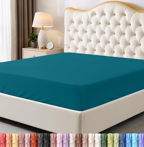 Utopia Bedding Queen Fitted Sheet - Bottom Sheet - Deep Pocket - Soft Microfiber -Shrinkage and Fade Resistant-Easy Care -1 Fitted Sheet Only (Denim Blue)