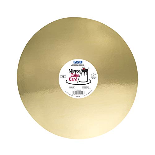 PME Mirror Cake Card Round-Metallic Gold-Pack of 3,30cm/12 Inch