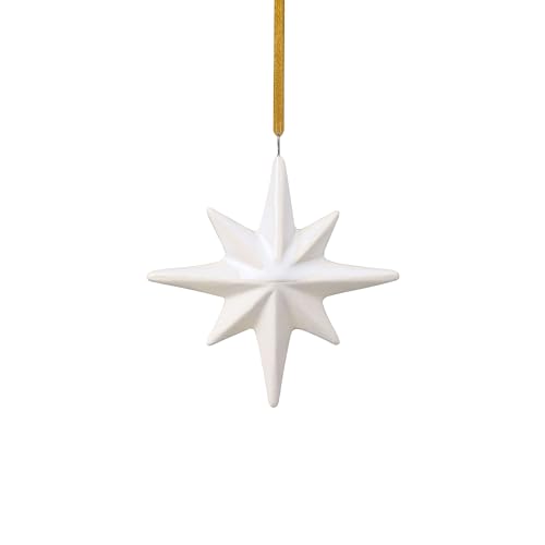 like. by Villeroy & Boch – Winter Glow – ornament star, Christmas decoration in Premium Porcelain, tree ornament, White / Beige