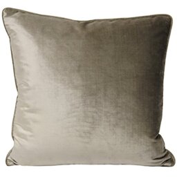 "Riva Paoletti Luxe Velvet Cushion Cover - Mink Grey - Soft Velvet Feel Fabric - Reversible - Hidden Zip Closure - Machine Washable - 100% Polyester - 55 x 55cm (22"" x 22"" inches)"