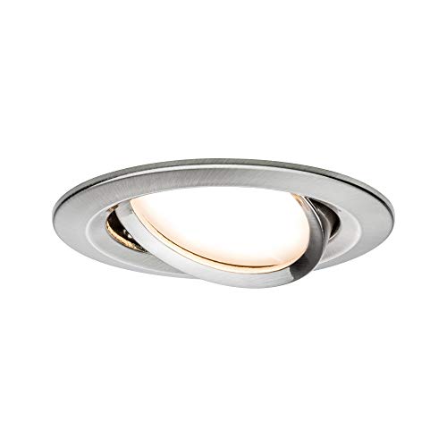 Paulmann 92958 Nova Plus LED recessed luminaire Smart Home Zigbee rnd. Swivel 6W dim recessed Spotlight Brushed Iron spot alu zinc recessed lamp 2700K