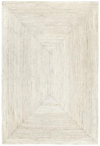 HAMID - Jute Carpet Alhambra Color Semi-White - 100% Natural Jute Fiber Rug - (300x200cm)