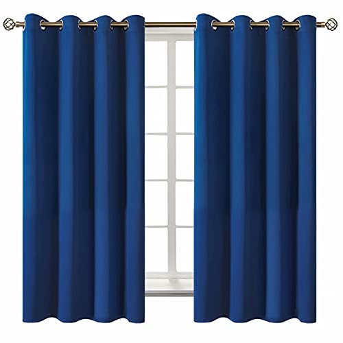 BGment Blackout Curtains for Bedroom - Grommet Thermal Insulated Room Darkening Curtains for Living Room, 52 x 63 Inch, 2 Panels, Royal Blue