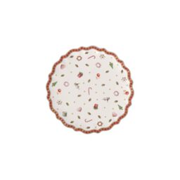 Villeroy & Boch 1485852291 Cake Plate, Porcelain, Multi, 21 x 21 x 6 cm, White/Colourful, Round
