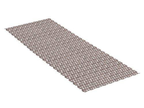 TATAY Bath Mat, Non-slip, PVC with Suction Cups, Resistant to Mold and Microbes, Anti-Bacterial, Pisces Design, Taupe. Measures 97 x 36 cm